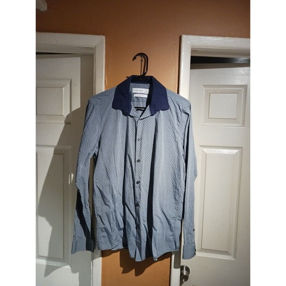 Primark Mens Pokadot Slim Fit Button-down Shirt. Size M - Picture 1 of 12